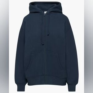 Aritzia TNA Bubble Fleece Boyfriend Zip Hoodie Admiral (Navy) Size XS